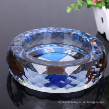 Round Crystal Glass Ashtray for Office Decoration (ks24894)